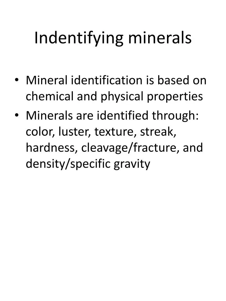 indentifying minerals