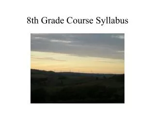 8th Grade Course Syllabus