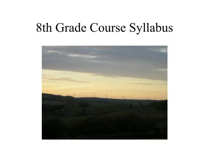 8th grade course syllabus