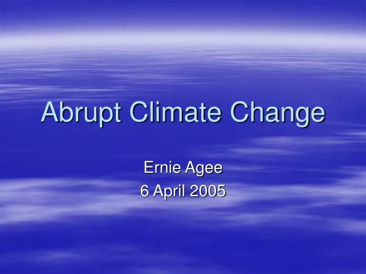 abrupt climate change