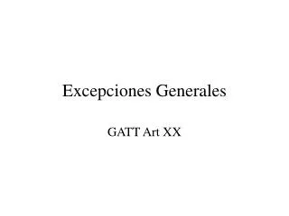excepciones generales