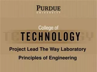 Project Lead The Way Laboratory Principles of Engineering