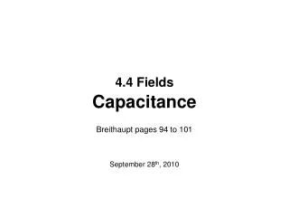 4.4 Fields Capacitance