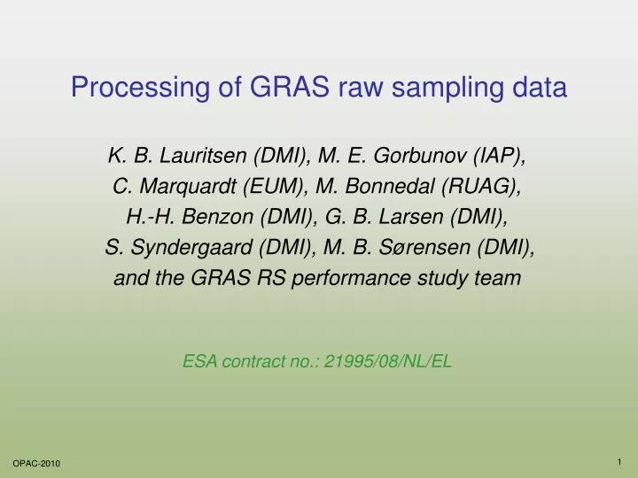 processing of gras raw sampling data