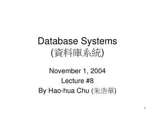 Database Systems ( ????? )