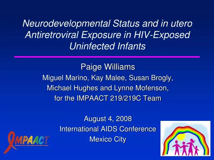 neurodevelopmental status and in utero antiretroviral exposure in hiv exposed uninfected infants