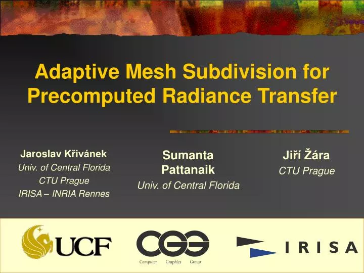 adaptive mesh subdivision for precomputed radiance transfer