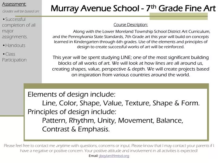 murray avenue school 7 th grade fine art