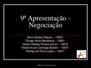 9 apresenta o negocia o