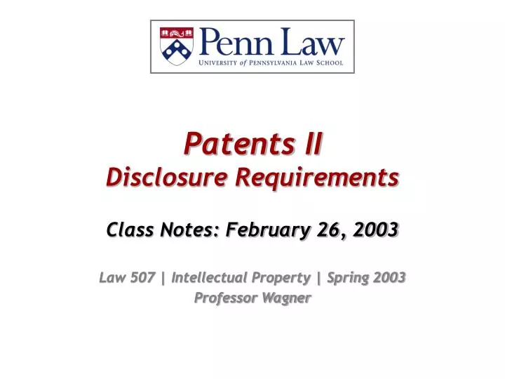 patents ii disclosure requirements