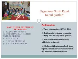 uygulama s n f kay t kabul artlar