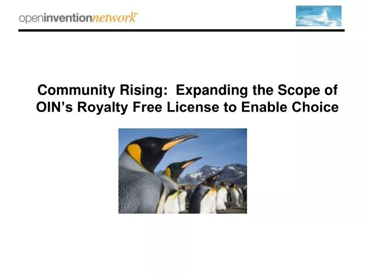 community rising expanding the scope of oin s royalty free license to enable choice