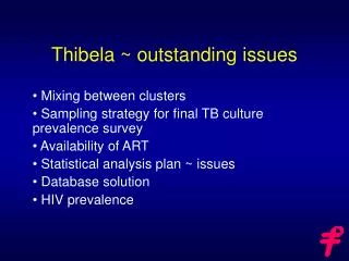 Thibela ~ outstanding issues