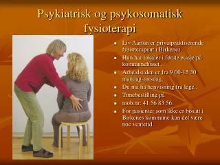 psykiatrisk og psykosomatisk fysioterapi