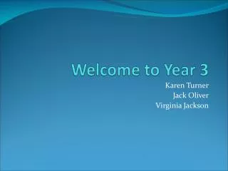 Welcome to Year 3