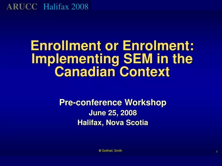 enrollment or enrolment implementing sem in the canadian context