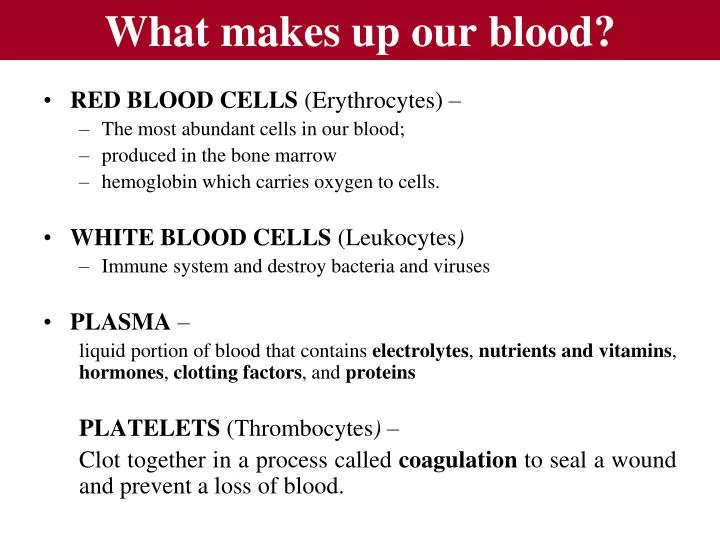 what makes up our blood