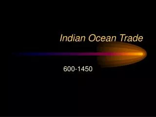 Indian Ocean Trade