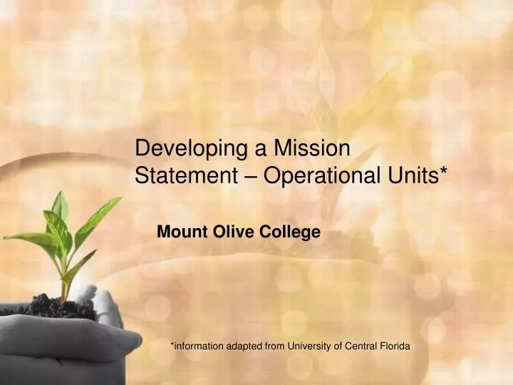 developing a mission statement operational units
