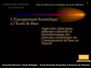 l enseignement scientifique l cole de base