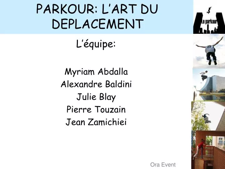 parkour l art du deplacement