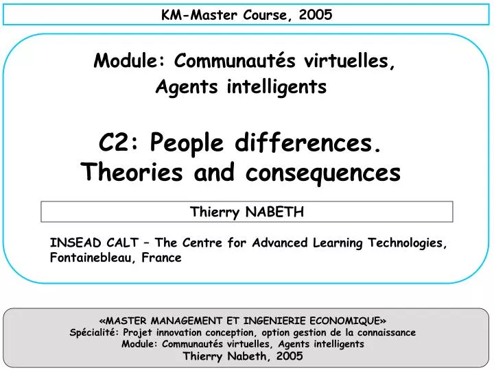 module communaut s virtuelles agents intelligents c2 people differences theories and consequences