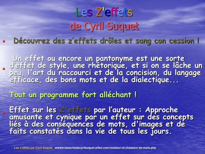 l e s z e ff e t s de cyril suquet