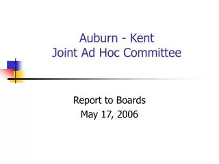 Auburn - Kent Joint Ad Hoc Committee