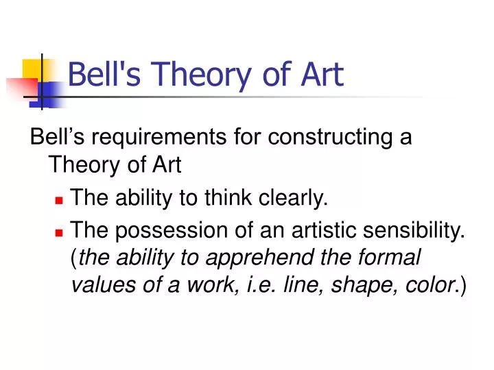 bell s theory of art