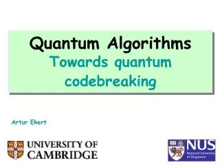 Quantum Algorithms Towards quantum codebreaking