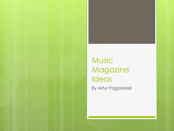 music magazine ideas