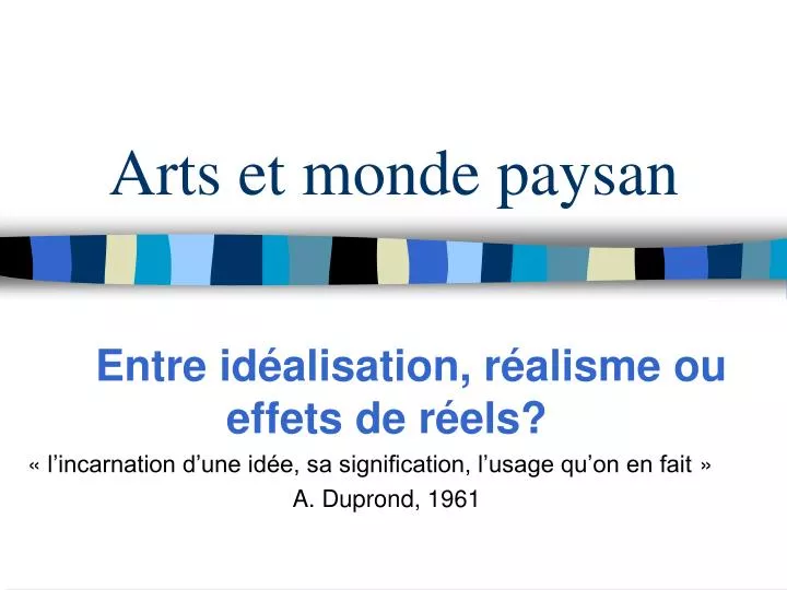 arts et monde paysan