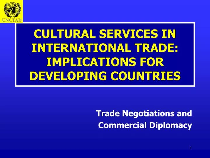 cultural services in international trade implications for developing countries