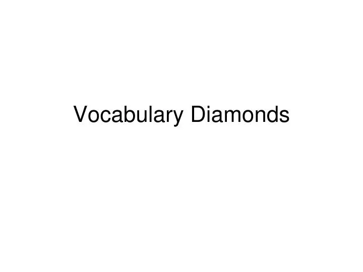 vocabulary diamonds