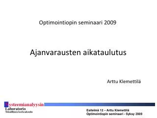 optimointiopin seminaari 2009