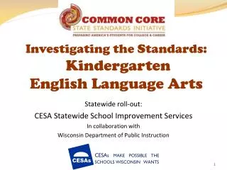 Investigating the Standards: Kindergarten English Language Arts