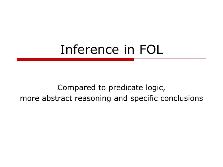 inference in fol