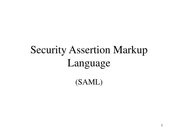 security assertion markup language