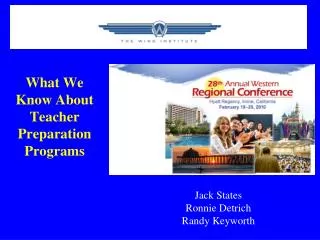 What We Know About Teacher Preparation Programs