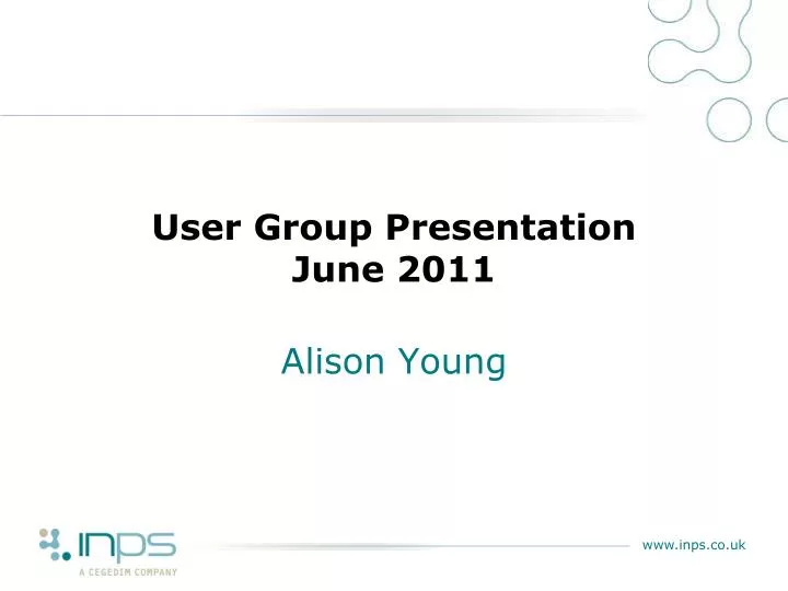 user group presentation june 2011