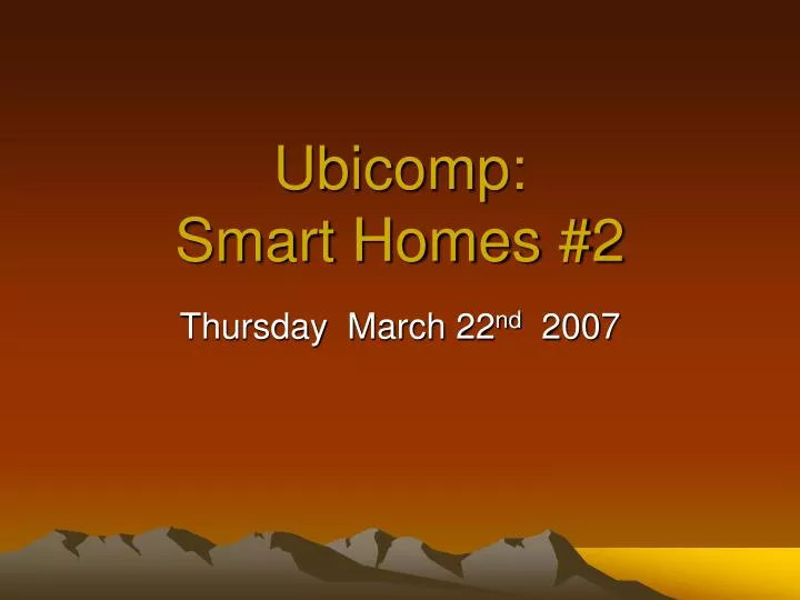 ubicomp smart homes 2
