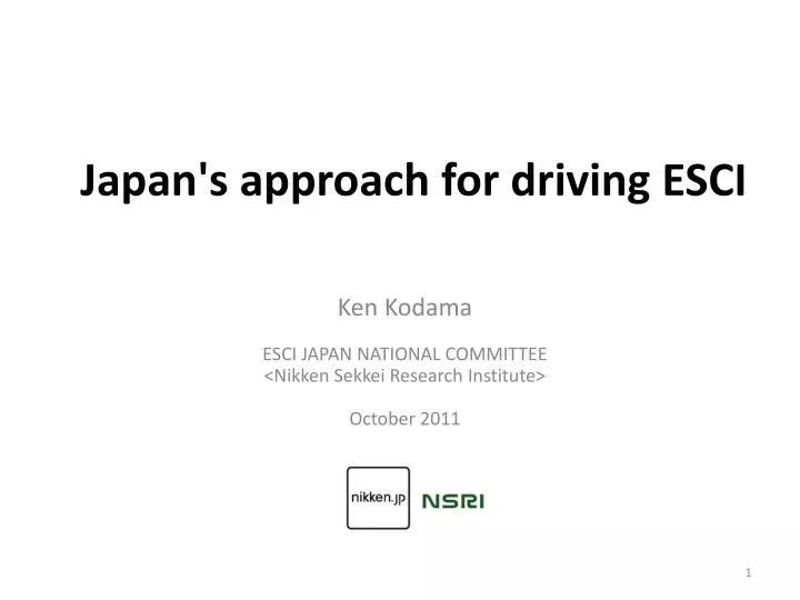 japan s approach for driving esci