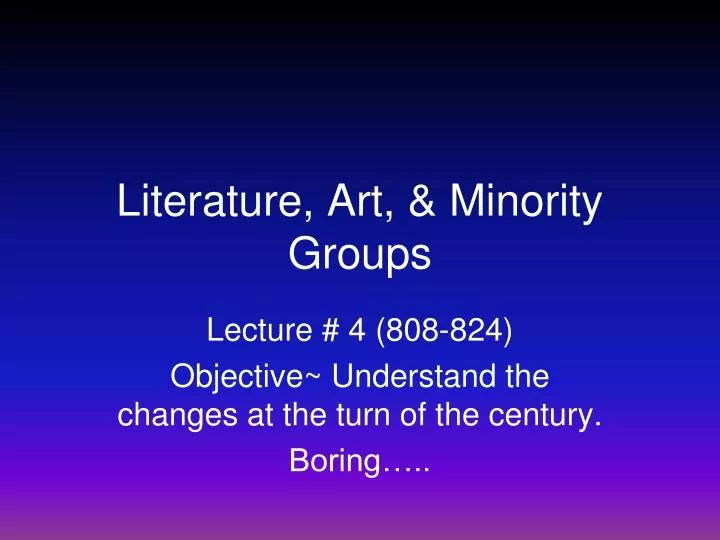 literature art minority groups