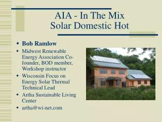 AIA - In The Mix Solar Domestic Hot