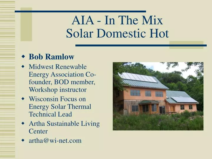 aia in the mix solar domestic hot