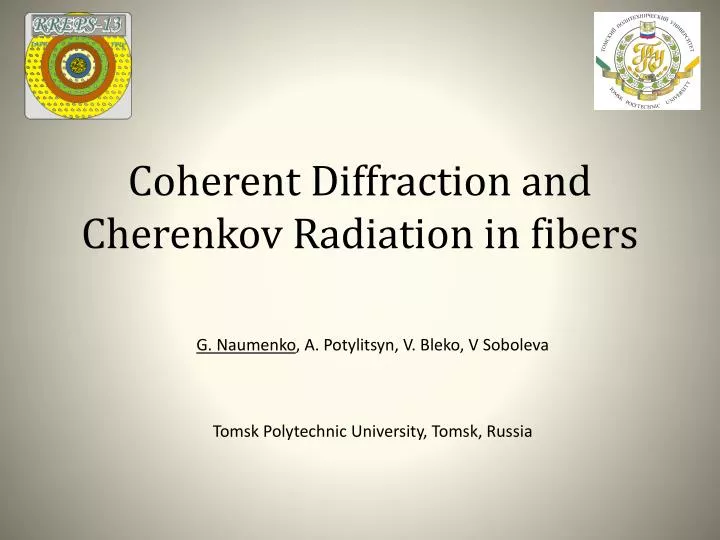 coherent diffraction and cherenkov radiation in fibers