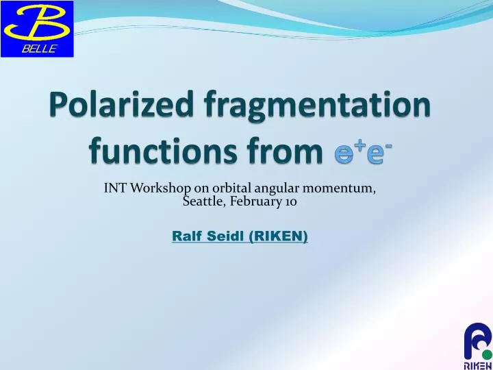 polarized fragmentation functions from e