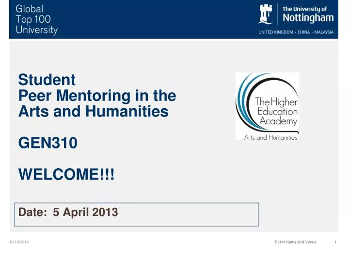 student peer mentoring in the arts and humanities gen310 welcome