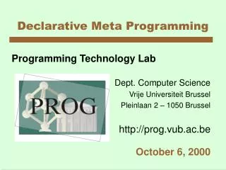 Declarative Meta Programming