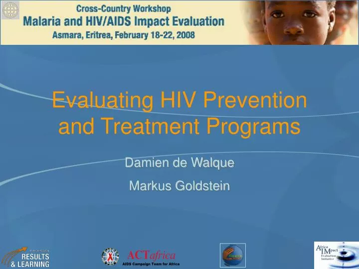 evaluating hiv prevention and treatment programs